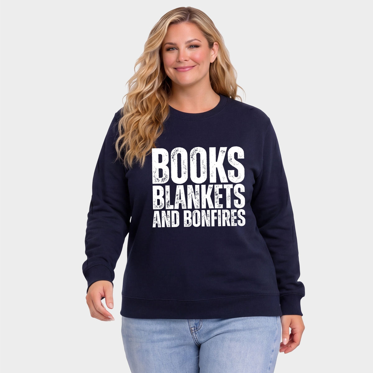 Books, Blankets, and Bonfires - Women's Plus Sweatshirt