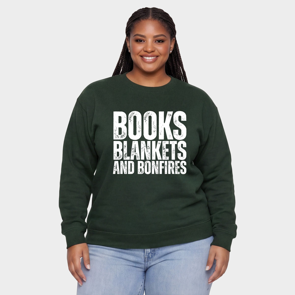 Books, Blankets, and Bonfires - Women's Plus Sweatshirt