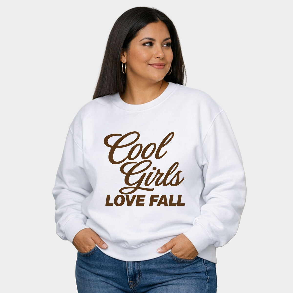 Cool Girls Love Fall Brown - Women's Plus Sweatshirt