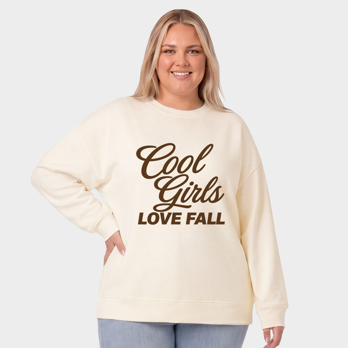 Cool Girls Love Fall Brown - Women's Plus Sweatshirt