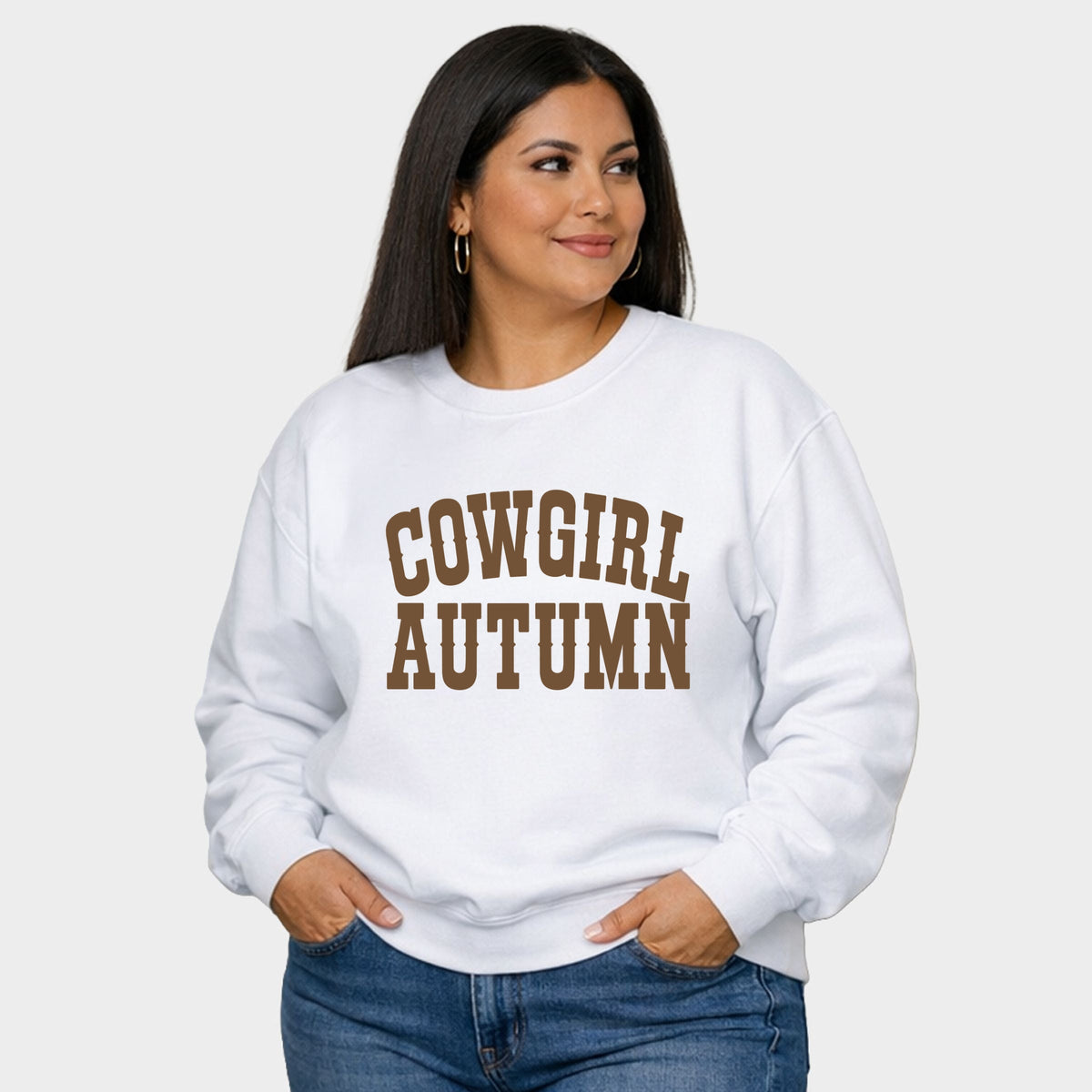 Cowgirl Autumn Brown - Women's Plus Sweatshirt
