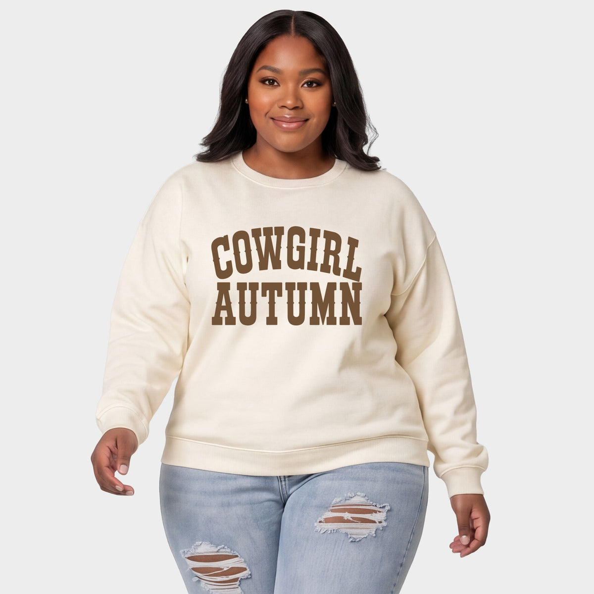 Cowgirl Autumn Brown - Women's Plus Sweatshirt