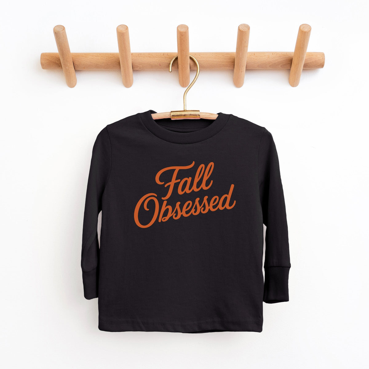 Fall Obsessed Cursive - Youth Long Sleeve Graphic T-Shirt