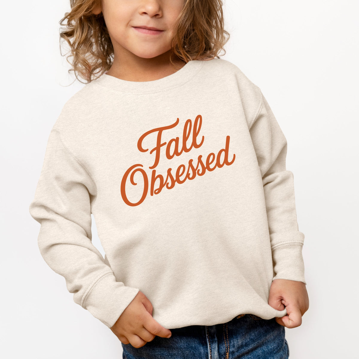 Fall Obsessed Cursive - Toddler Graphic Sweatshirt