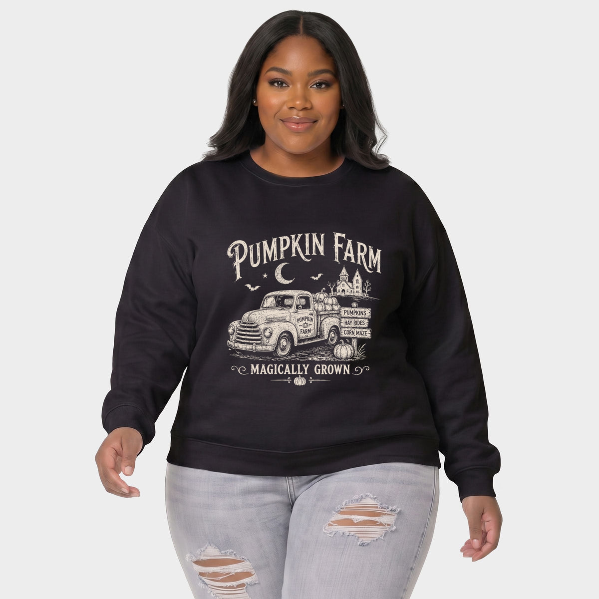 Pumpkin Farm Truck - Women's Plus Sweatshirt