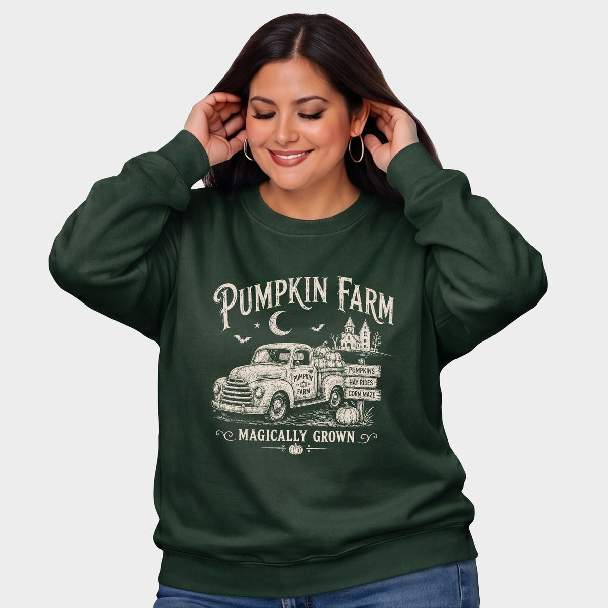 Pumpkin Farm Truck - Women's Plus Sweatshirt