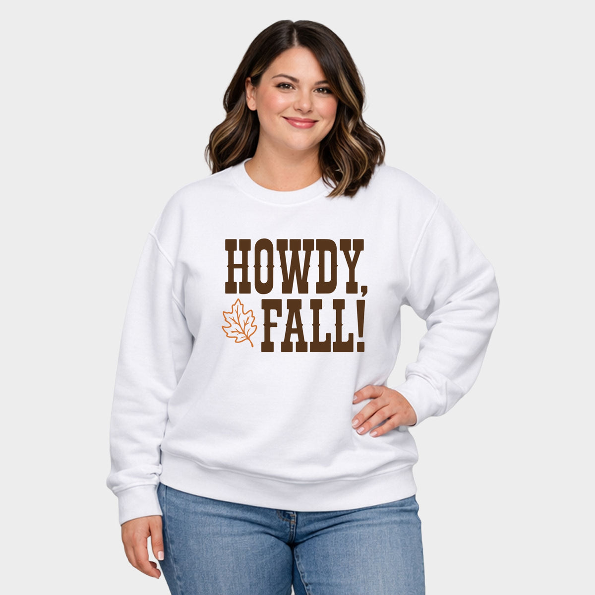Howdy Fall Leaf - Women's Plus Sweatshirt