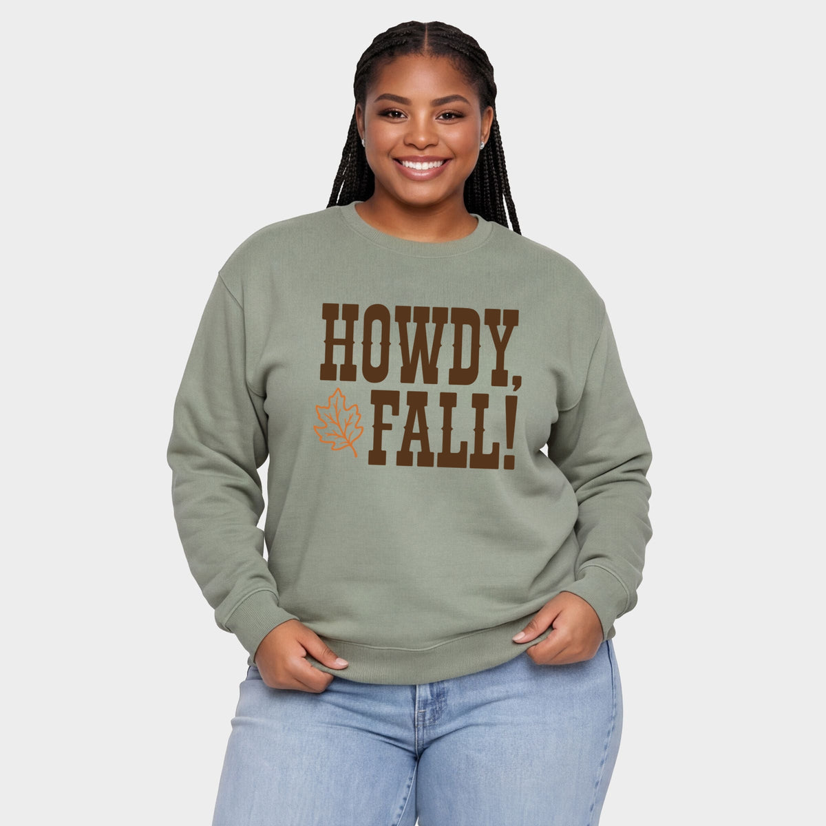 Howdy Fall Leaf - Women's Plus Sweatshirt