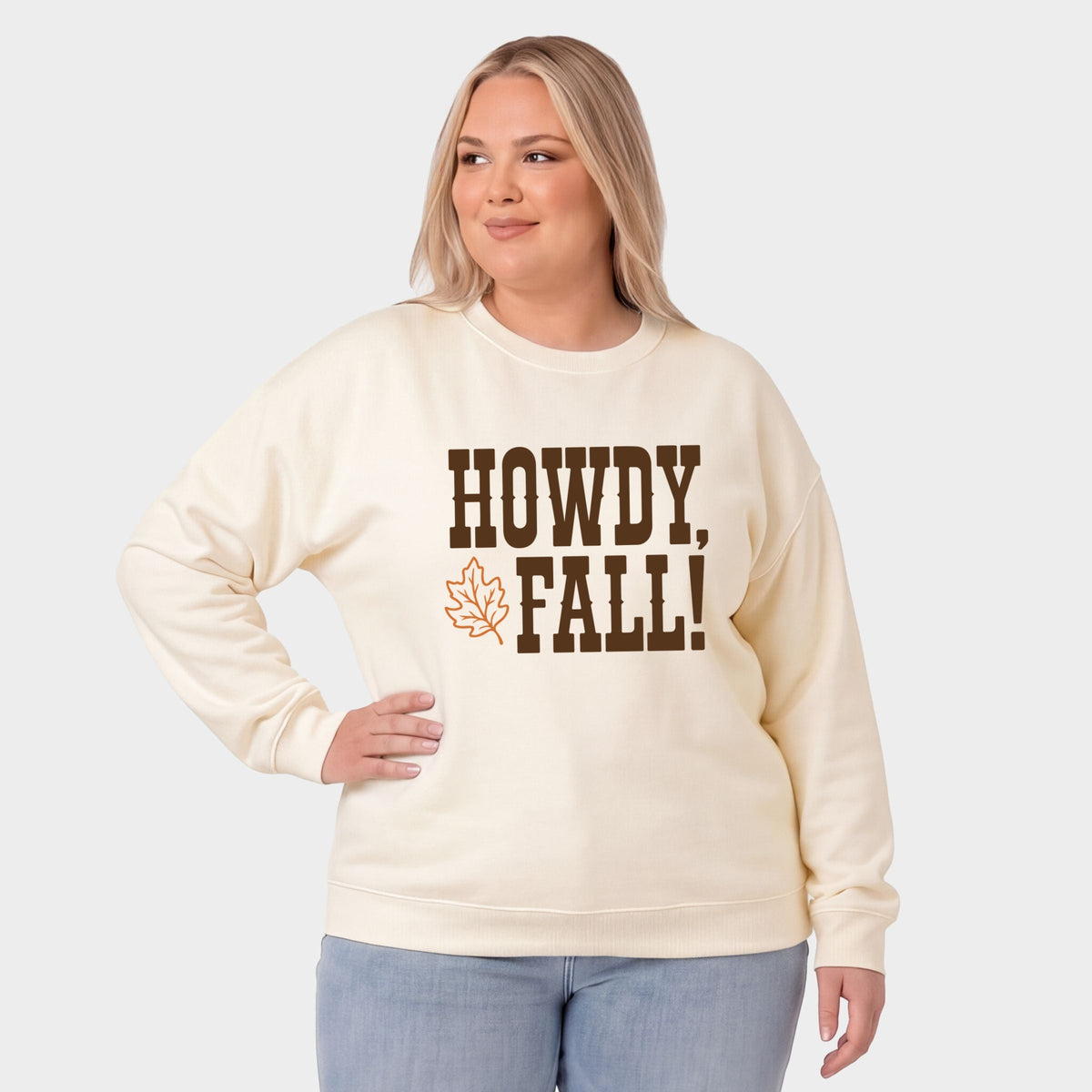 Howdy Fall Leaf - Women's Plus Sweatshirt