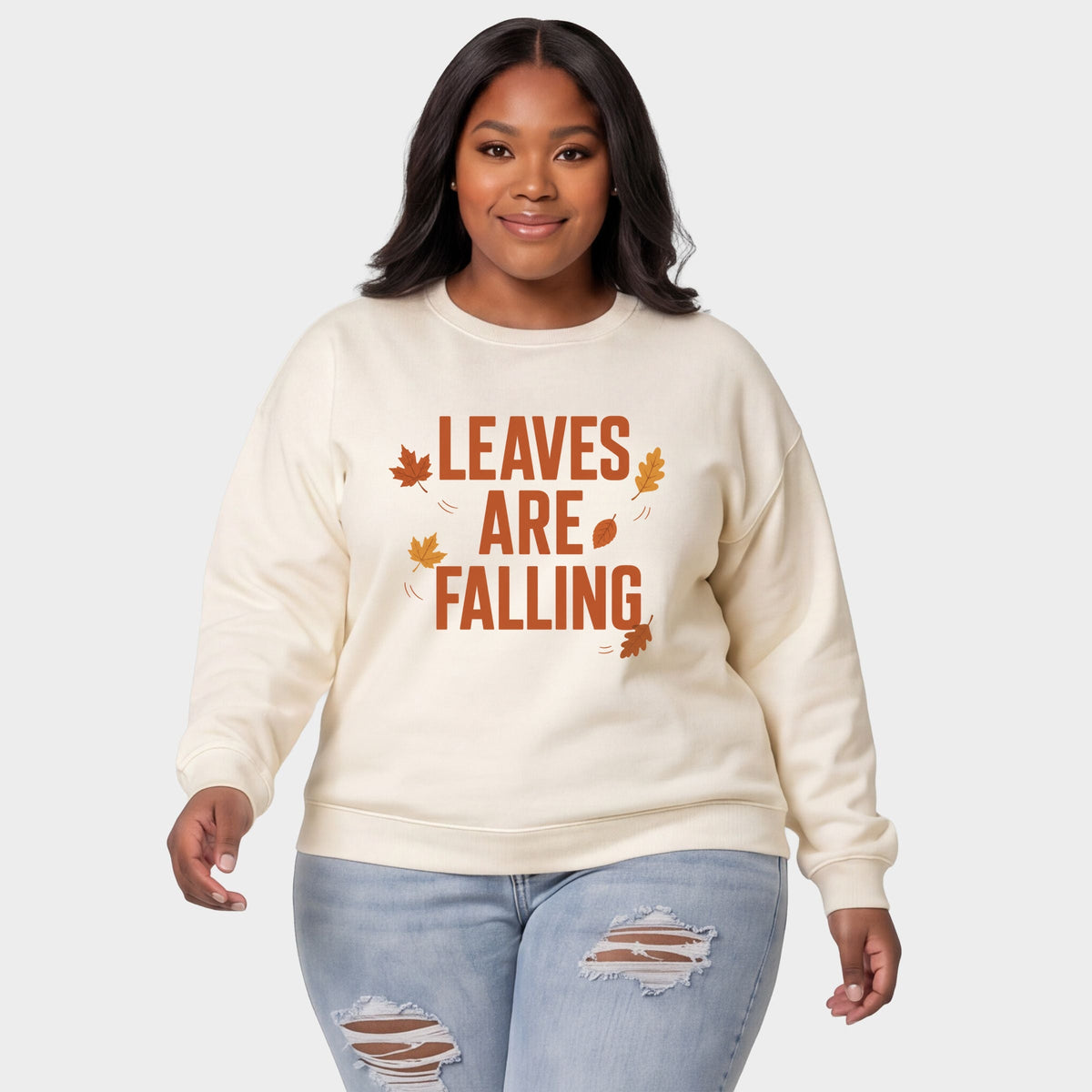 Leaves Are Falling Orange - Women's Plus Sweatshirt