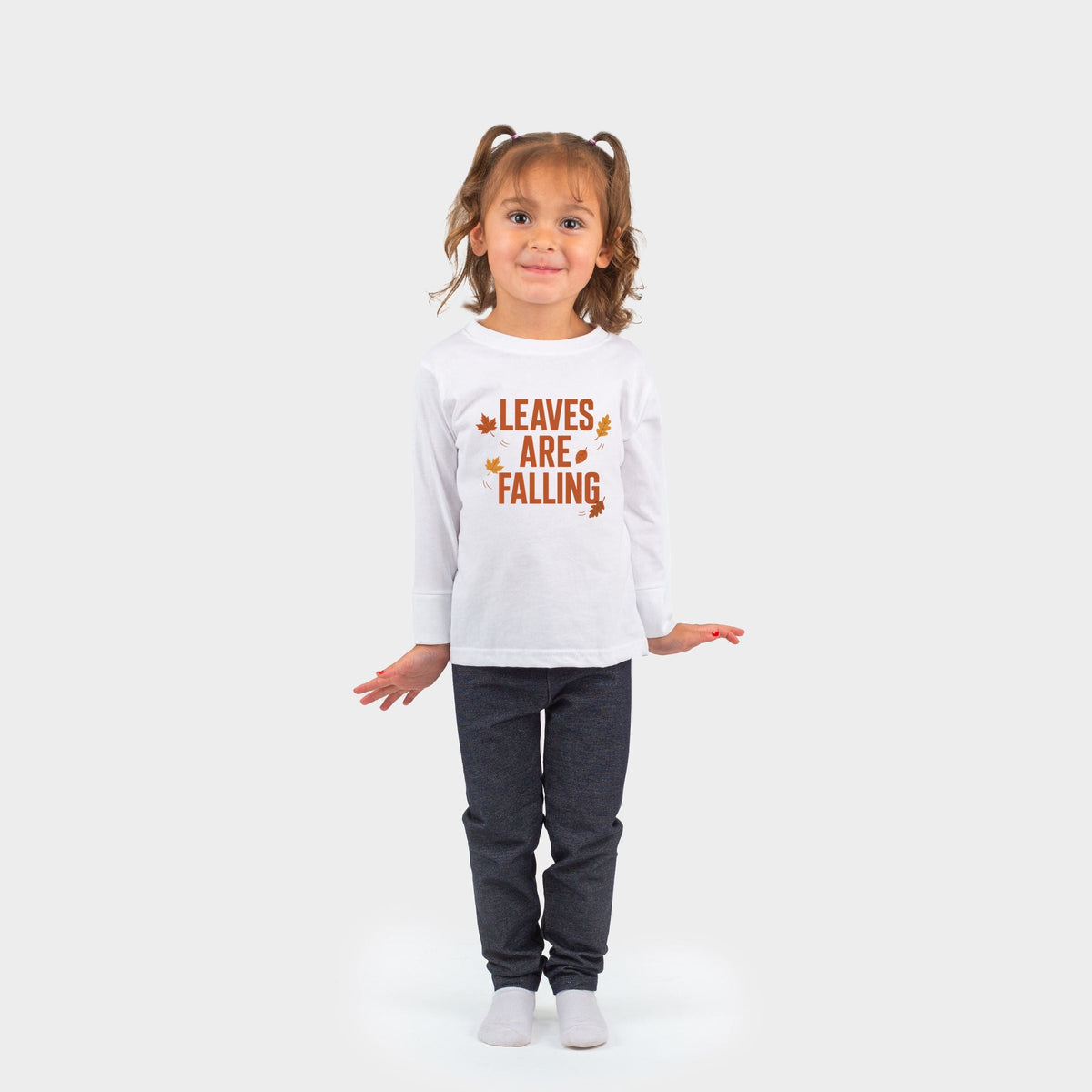 Leaves Are Falling Orange - Toddler Long Sleeve Graphic Tee