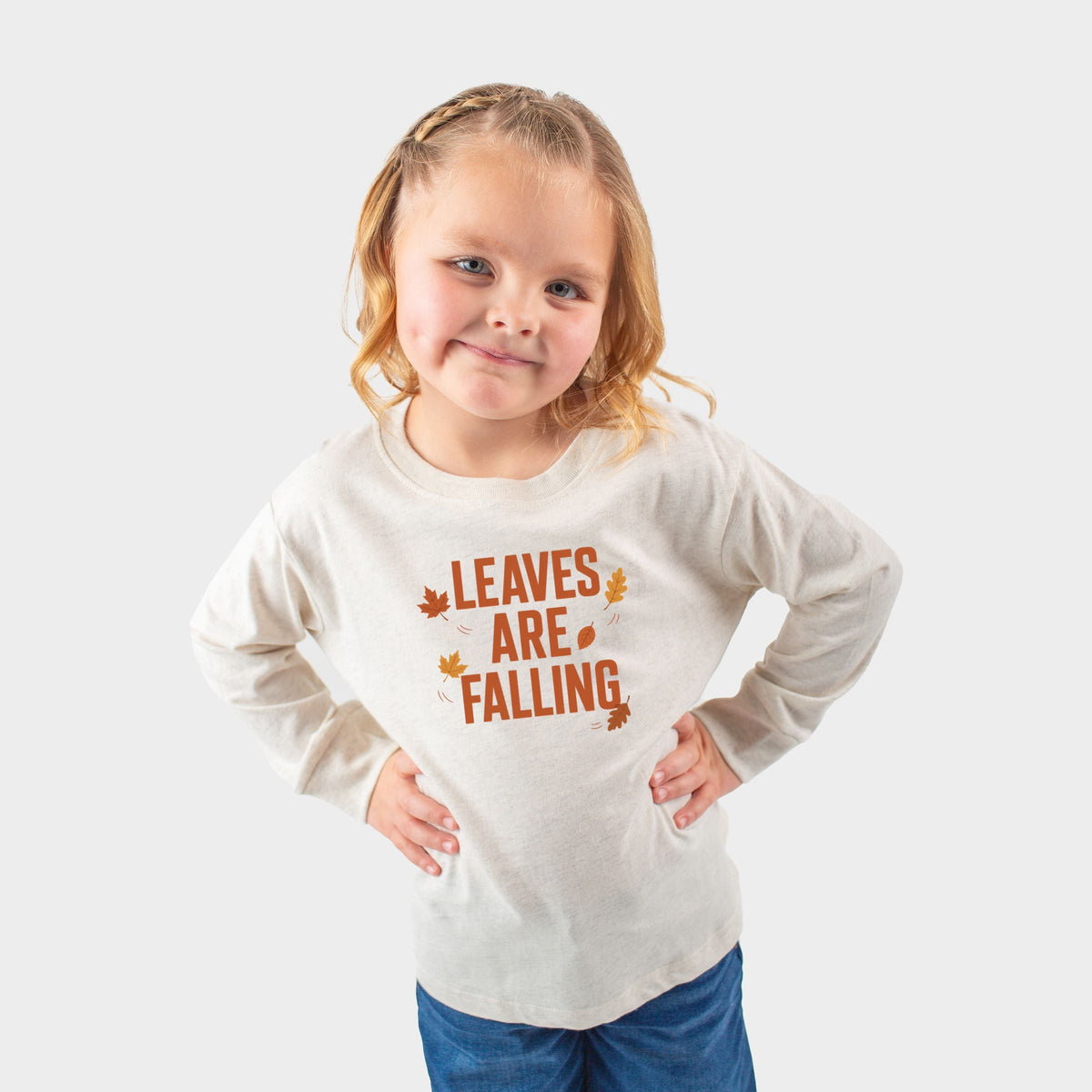 Leaves Are Falling Orange - Toddler Long Sleeve Graphic Tee