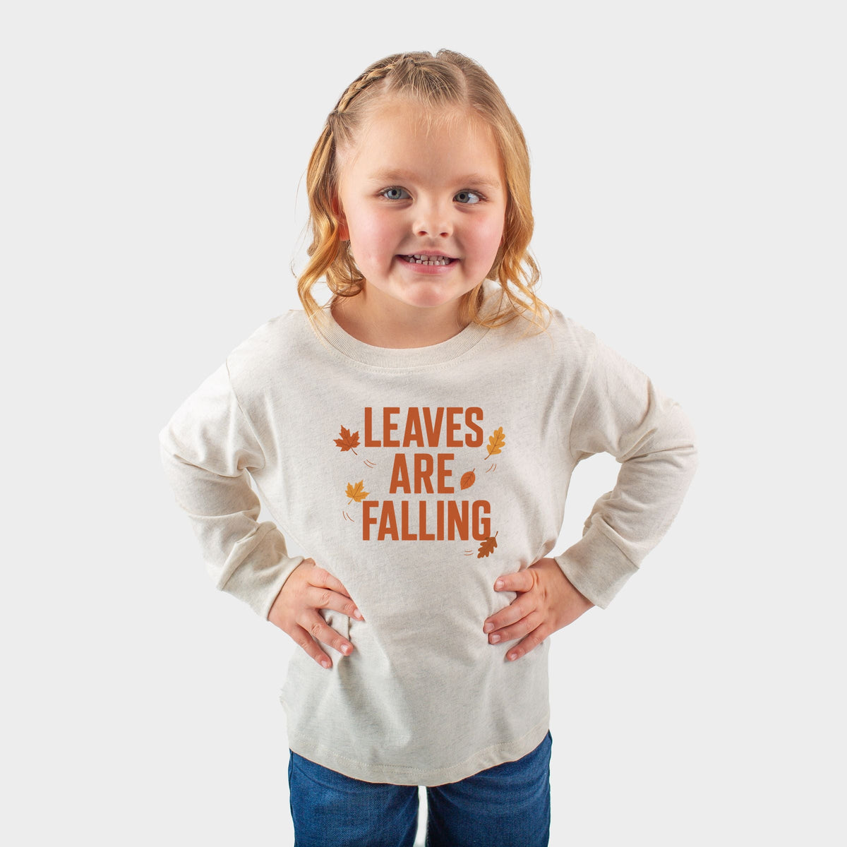 Leaves Are Falling Orange - Toddler Long Sleeve Graphic Tee