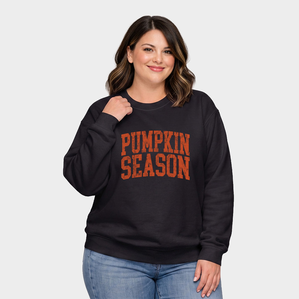 Pumpkin Season Varsity Stacked - Women's Plus Sweatshirt