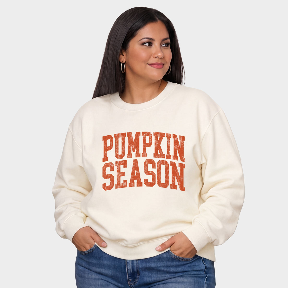 Pumpkin Season Varsity Stacked - Women's Plus Sweatshirt