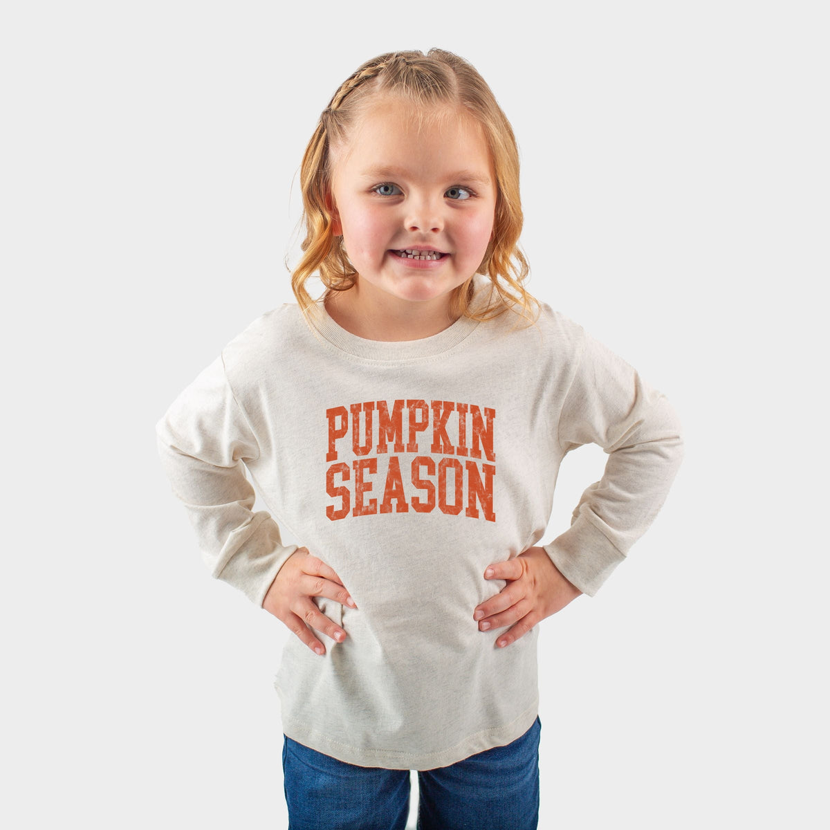 Pumpkin Season Varsity Stacked - Toddler Long Sleeve Graphic Tee