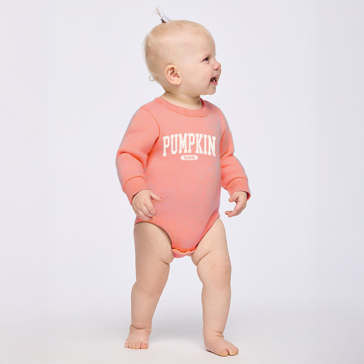 Pumpkin Season Varsity Cream - Infant Fleece BodySuit