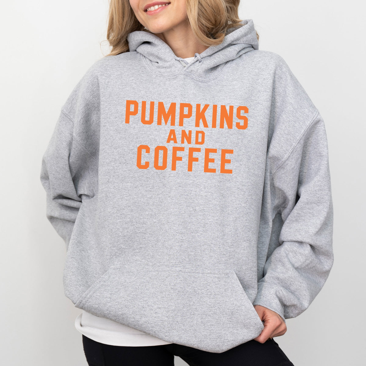Pumpkins And Coffee Orange - Women's Graphic Hoodie