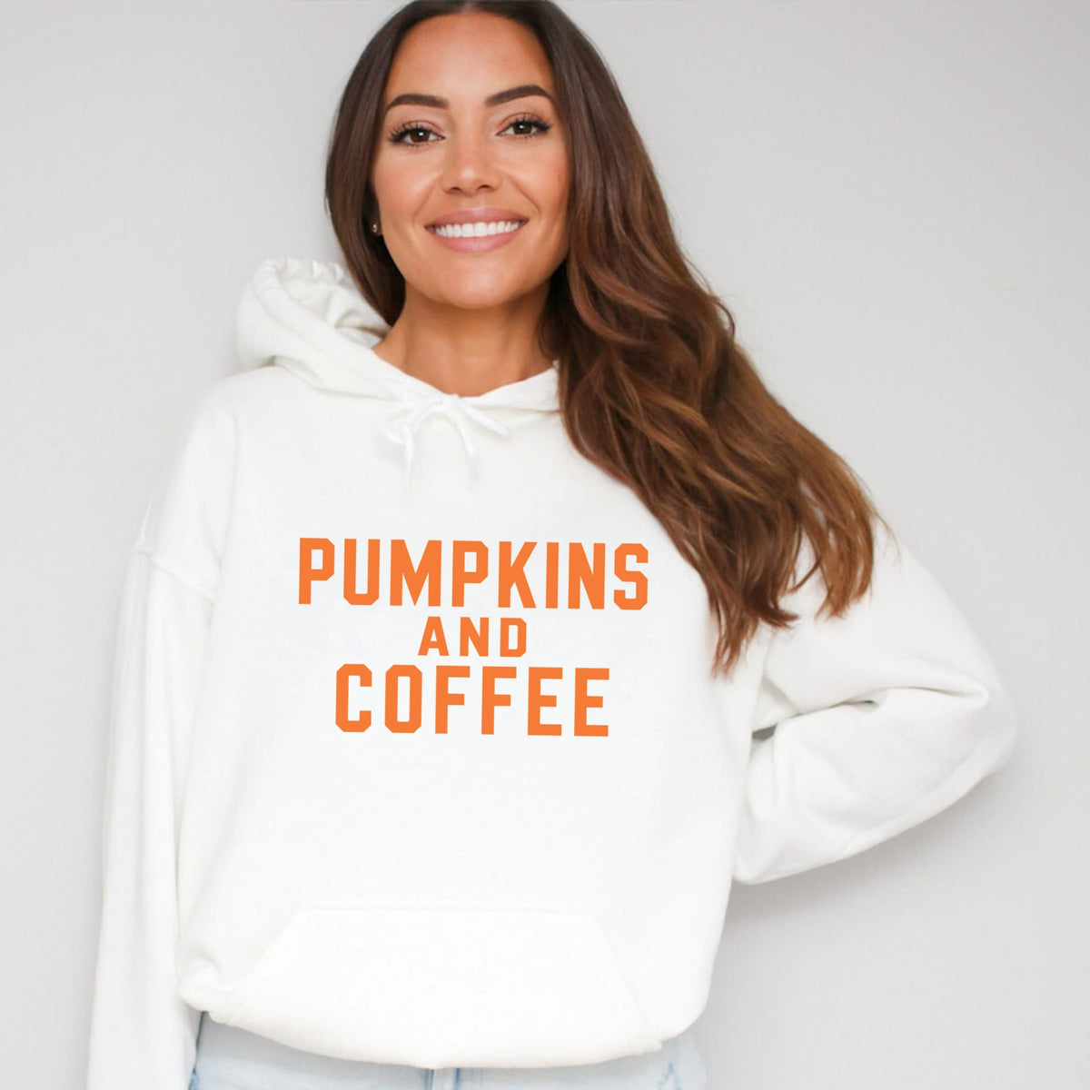 Pumpkins And Coffee Orange - Women's Graphic Hoodie