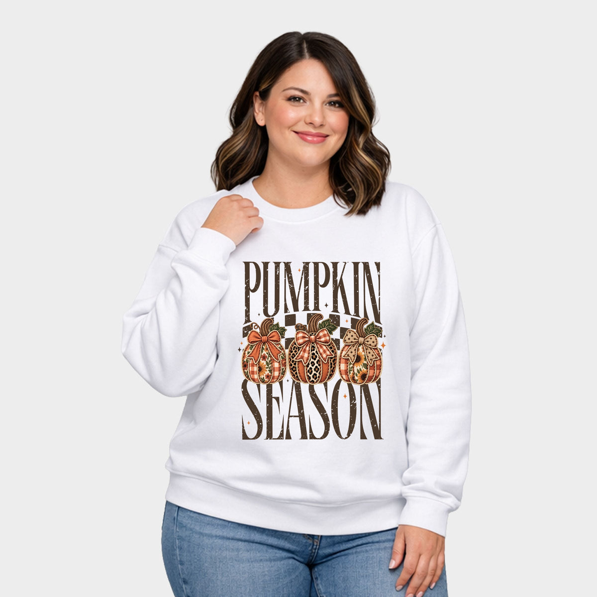 Pumpkin Season Pumpkins PRINT - Women's Plus Sweatshirt