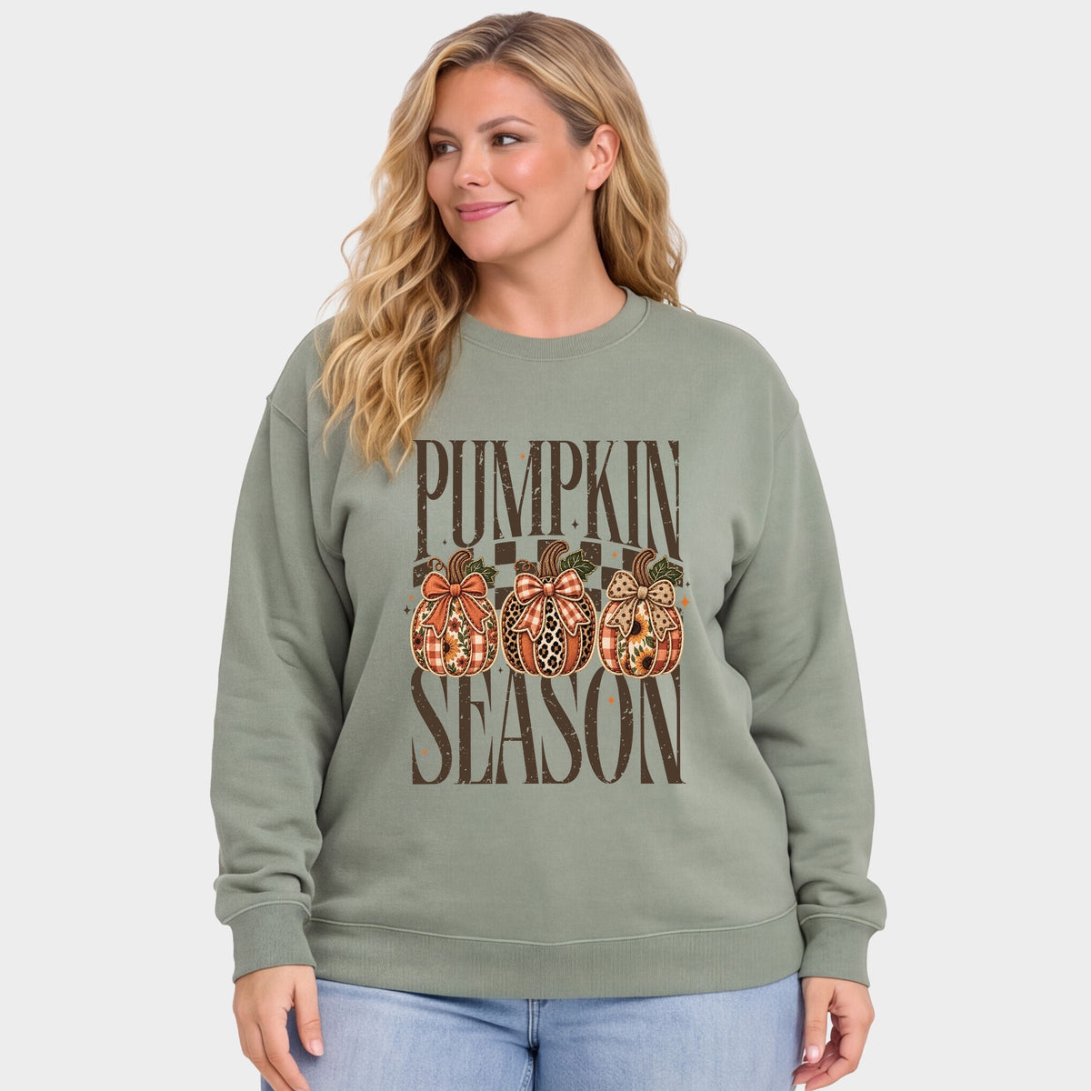 Pumpkin Season Pumpkins PRINT - Women's Plus Sweatshirt