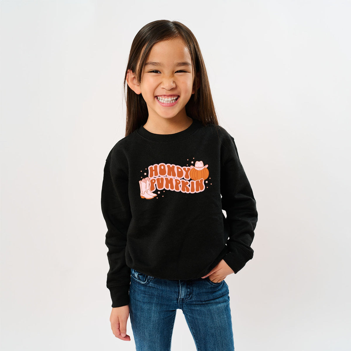 Howdy Pumpkin Boots - Youth Graphic Sweatshirt