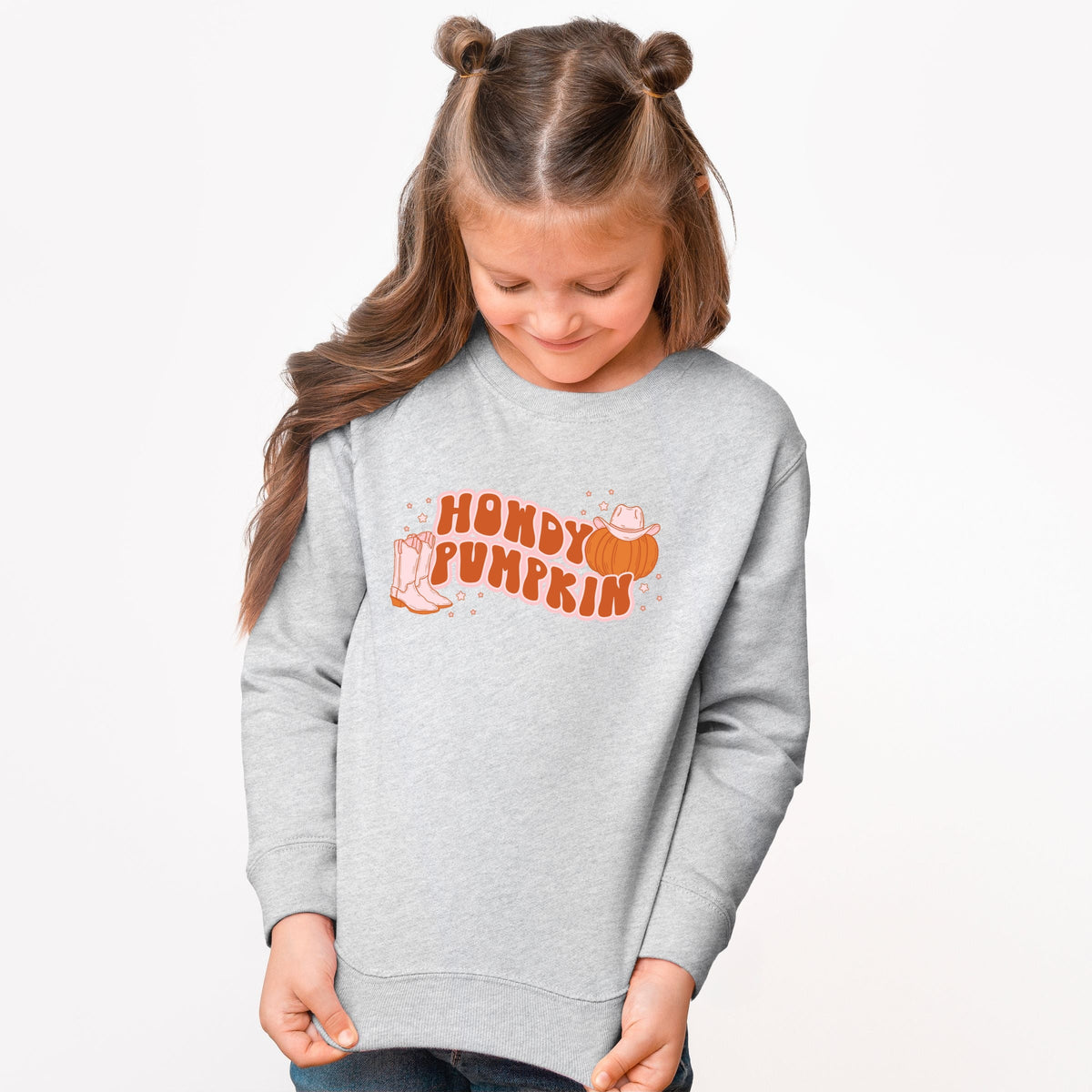 Howdy Pumpkin Boots - Youth Graphic Sweatshirt