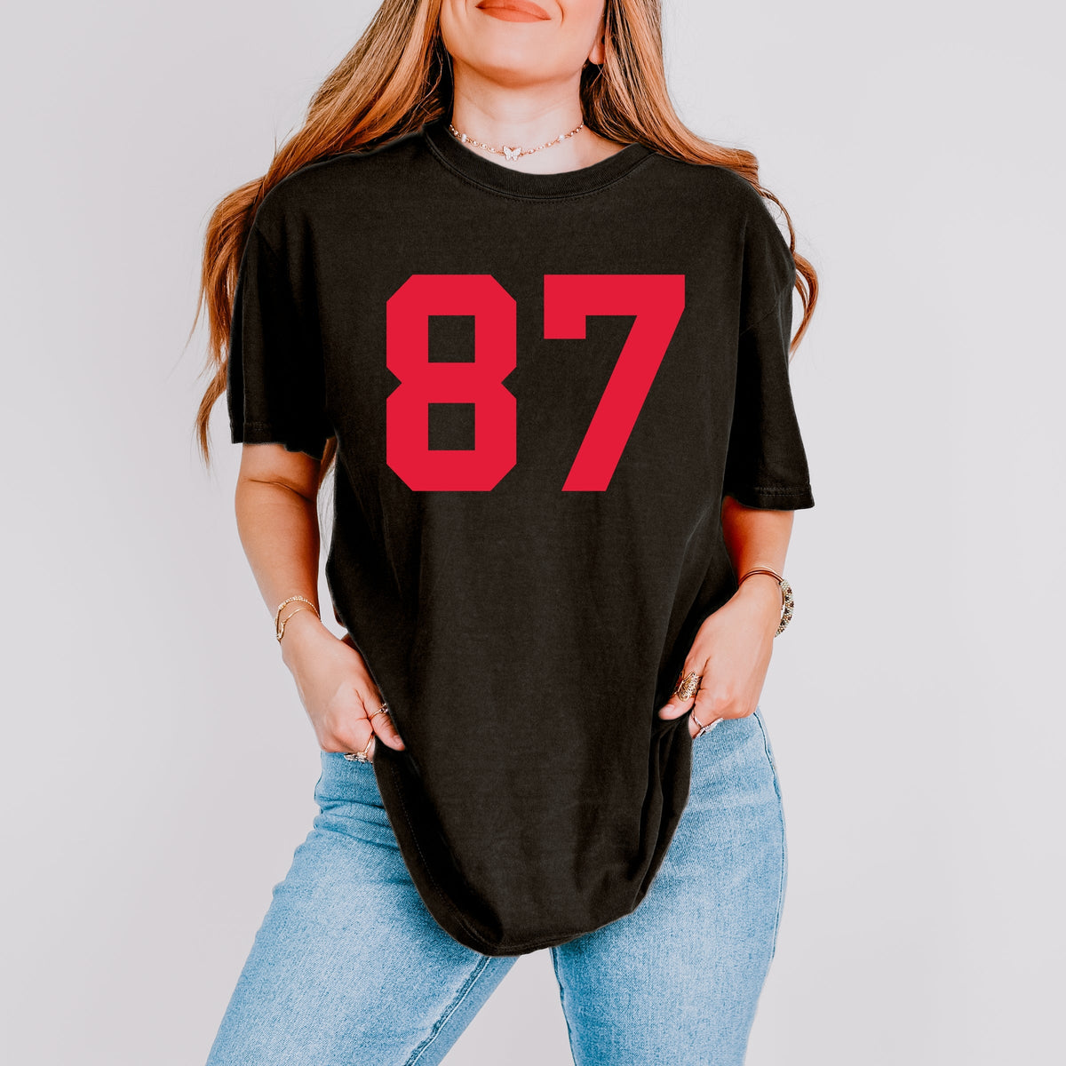 Football Jersey 87 - Womens Garment Dyed Tee