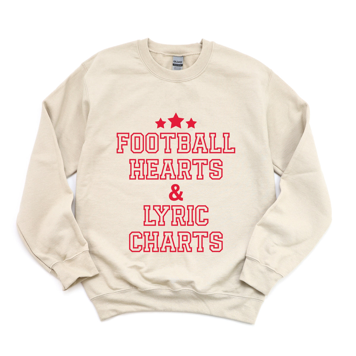 Football Hearts & Lyric Charts -  Womens Sweatshirt