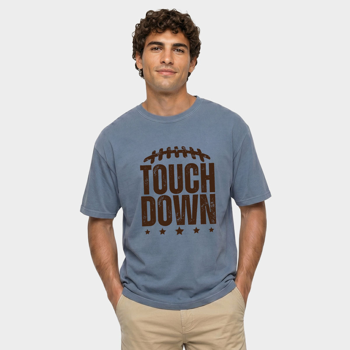 Touch Down Stars - Men's Garment Dyed Graphic T-Shirt