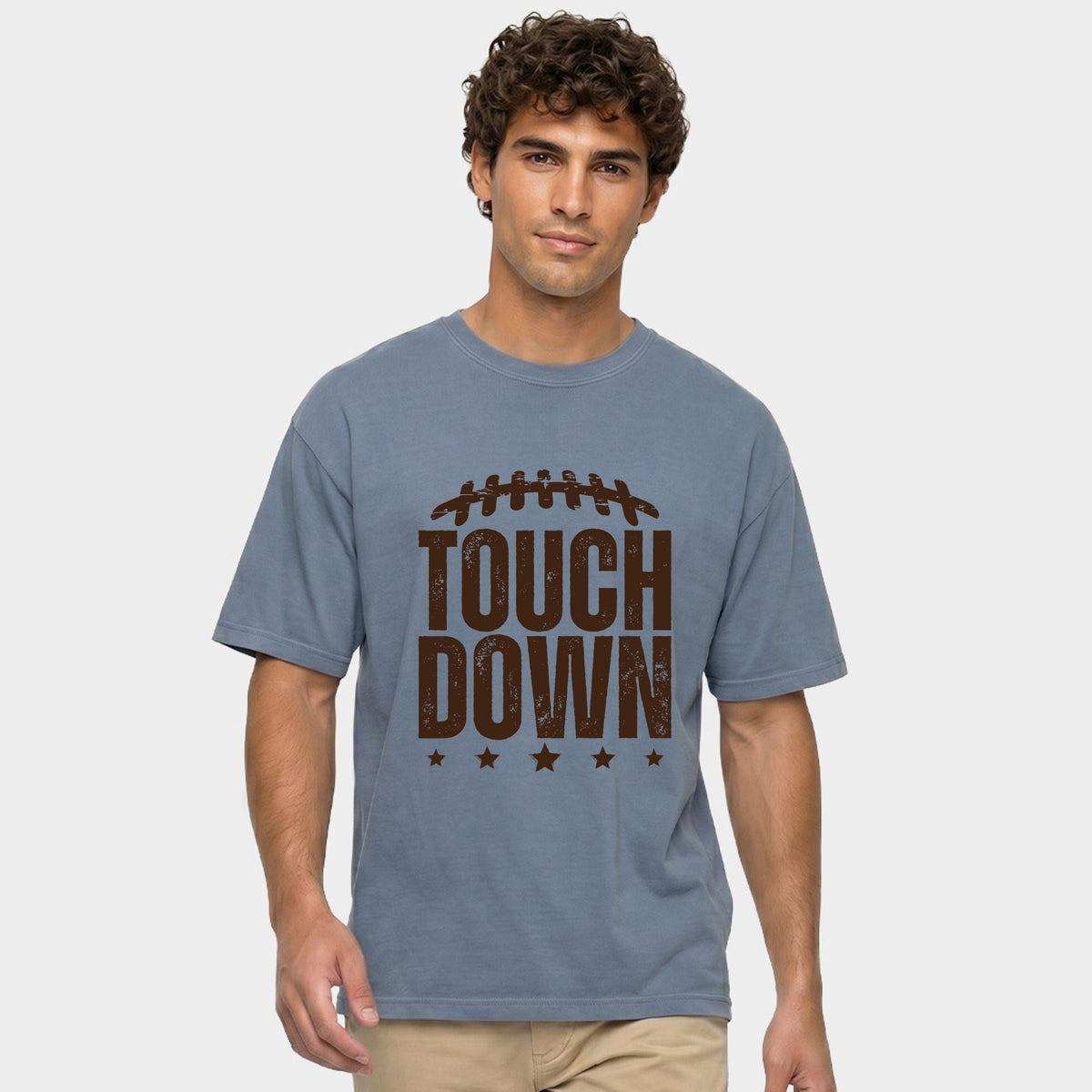 Touch Down Stars - Men's Garment Dyed Graphic T-Shirt
