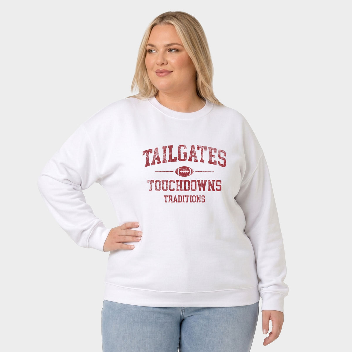 Tailgates Touchdowns Traditions - Women's Plus Sized Graphic Sweatshirt