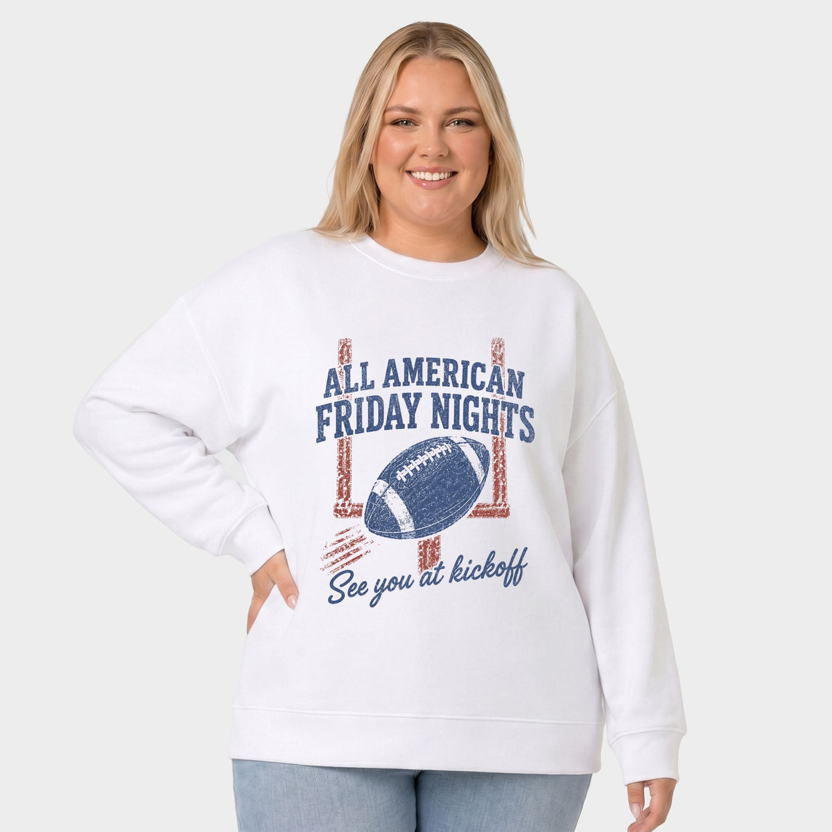 All American Friday Nights - Women's Plus Sized Graphic Sweatshirt
