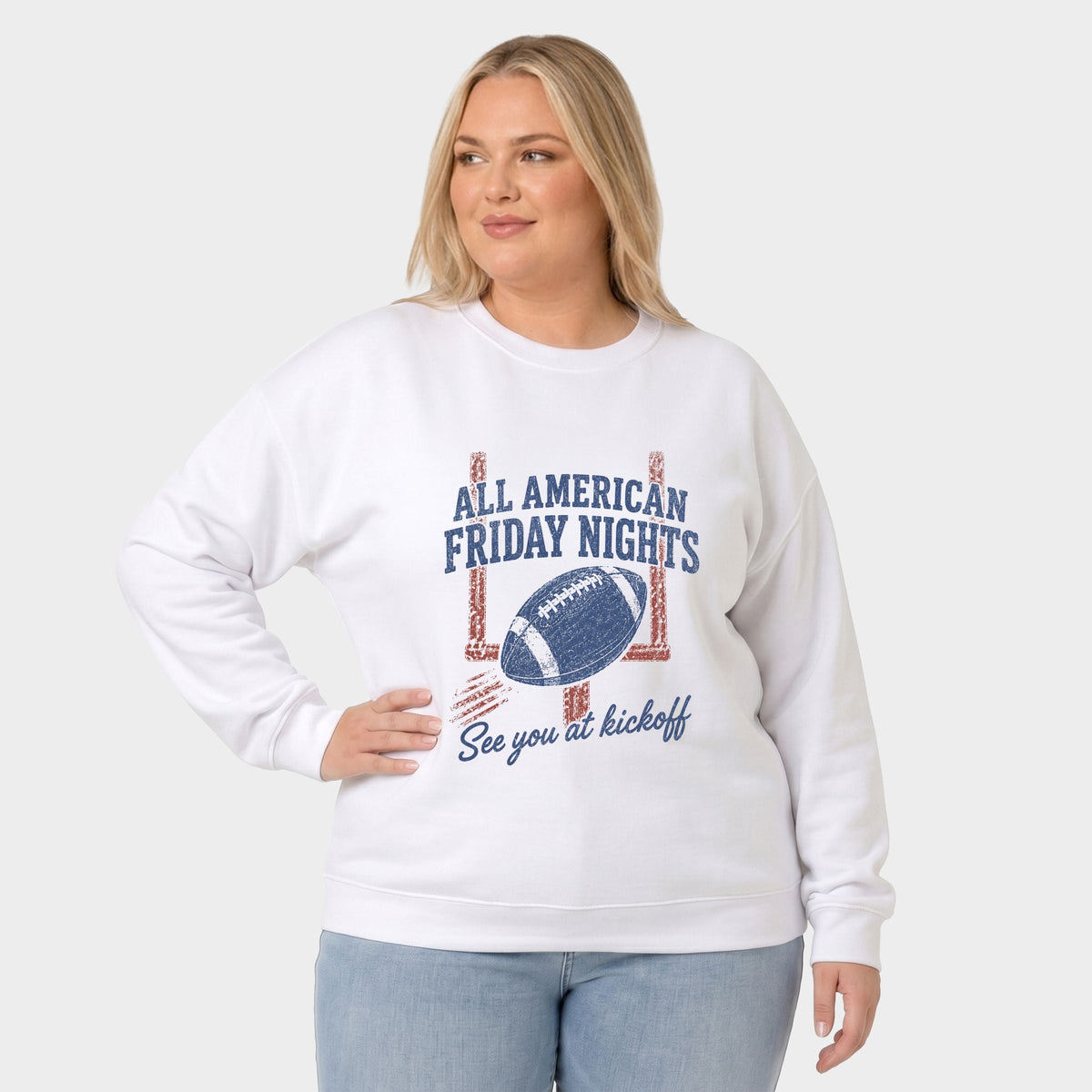 All American Friday Nights - Women's Plus Sized Graphic Sweatshirt