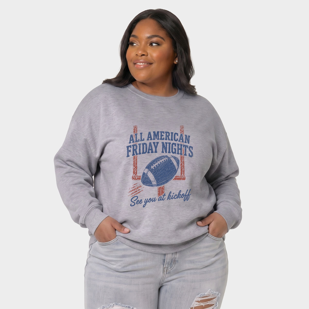All American Friday Nights - Women's Plus Sized Graphic Sweatshirt