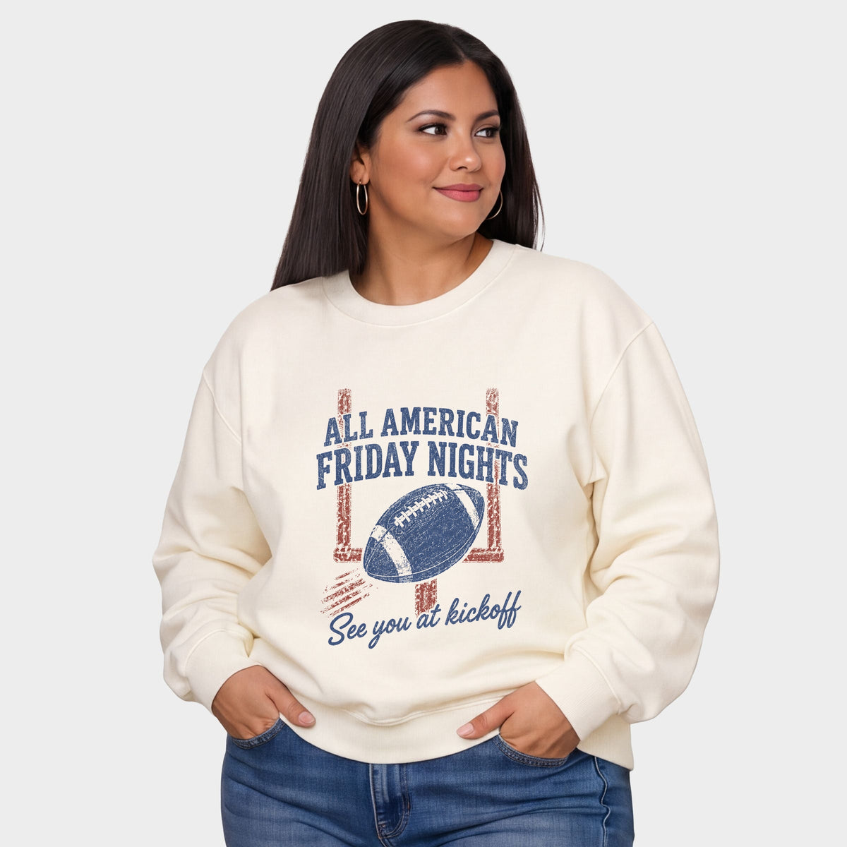 All American Friday Nights - Women's Plus Sized Graphic Sweatshirt