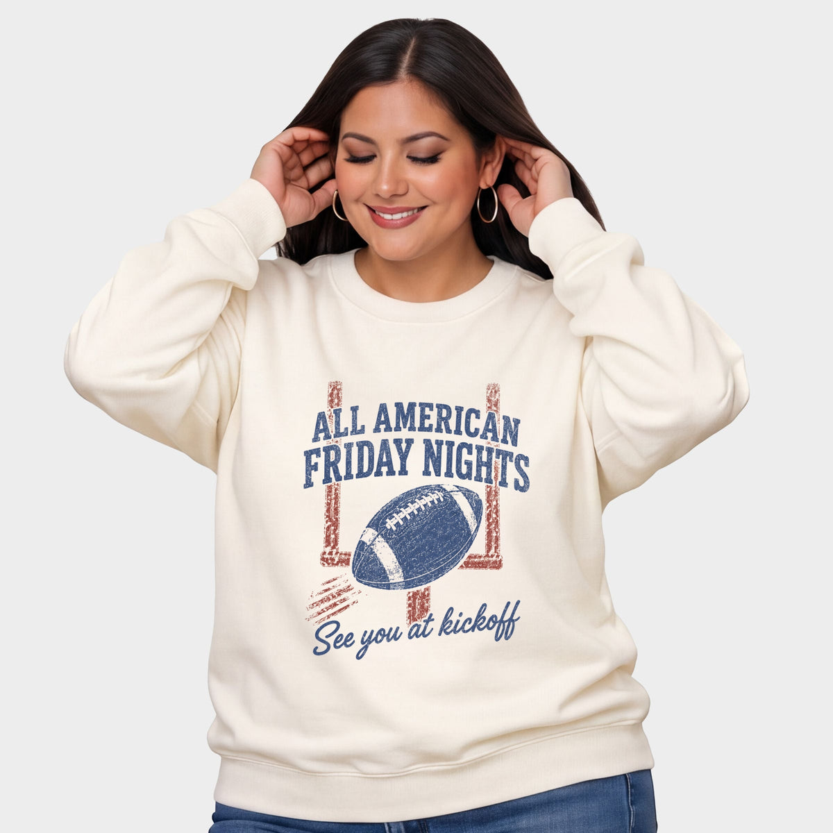 All American Friday Nights - Women's Plus Sized Graphic Sweatshirt