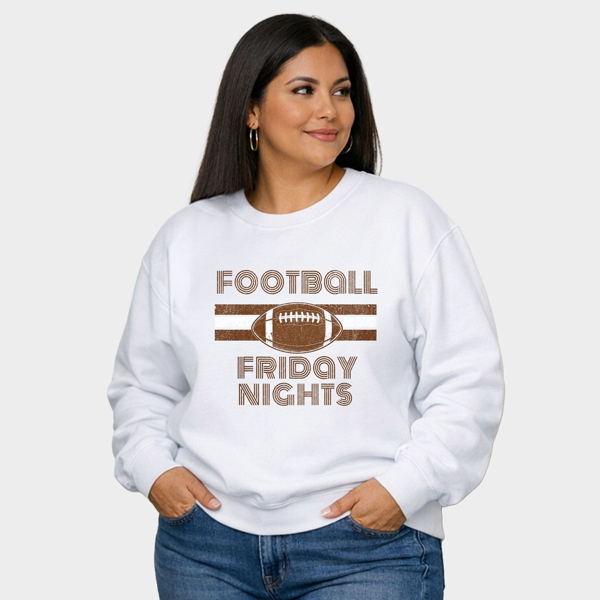 Football Friday Nights - Women's Plus Sized Graphic Sweatshirt