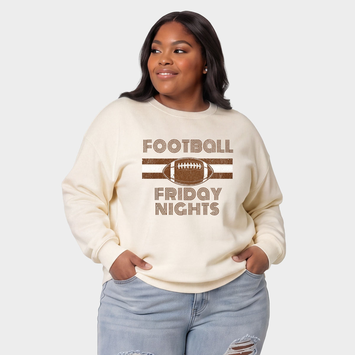 Football Friday Nights - Women's Plus Sized Graphic Sweatshirt