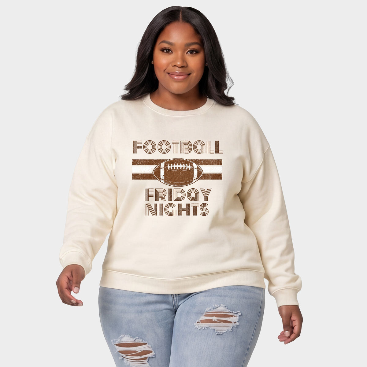Football Friday Nights - Women's Plus Sized Graphic Sweatshirt