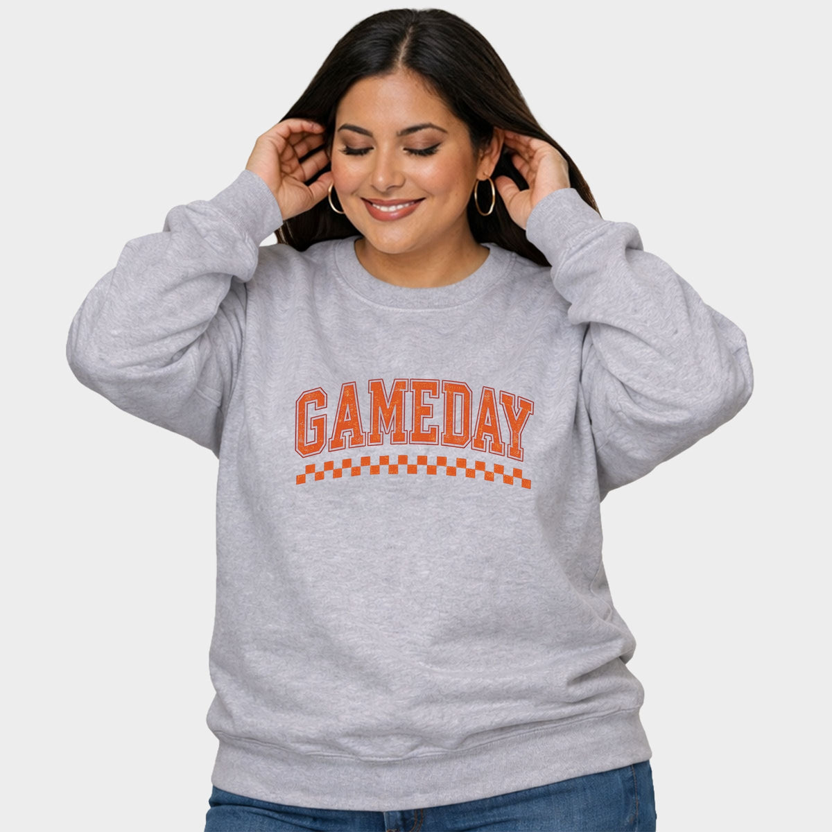 Gameday Varsity Checkers - Women's Plus Sized Graphic Sweatshirt