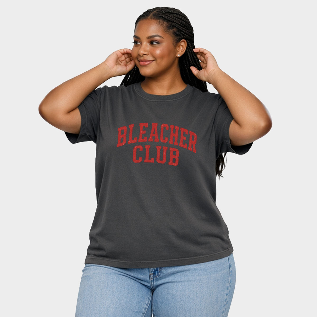 Bleacher Club - Women's Plus Sized Garment Dyed Graphic T-Shirt