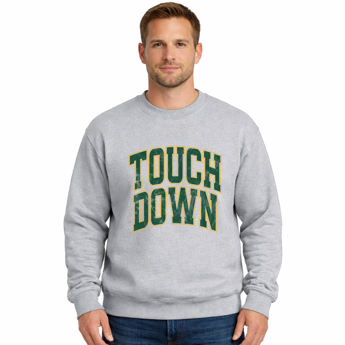 Touchdown Stacked Green - Men's Graphic Sweatshirt