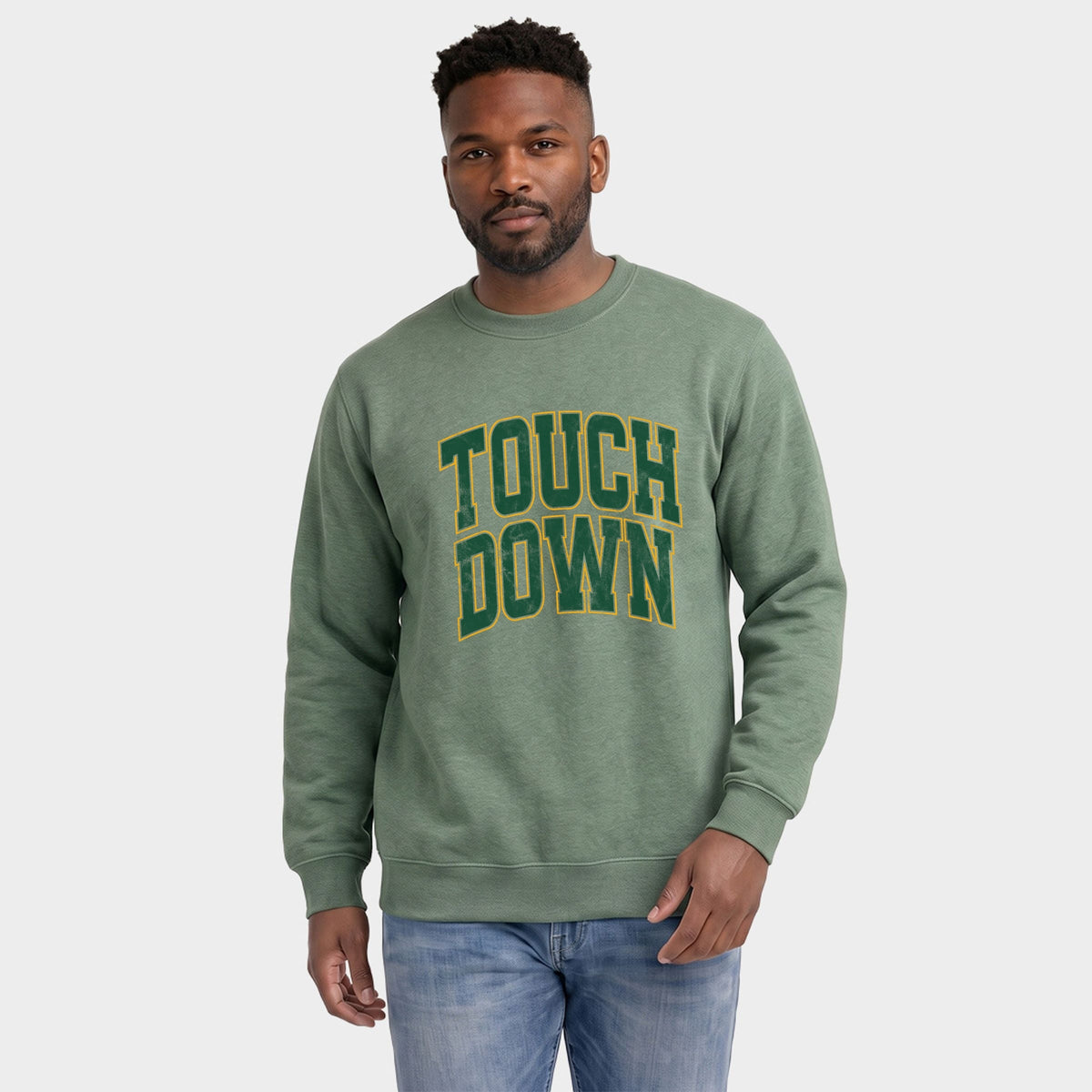 Touchdown Stacked Green - Men's Graphic Sweatshirt