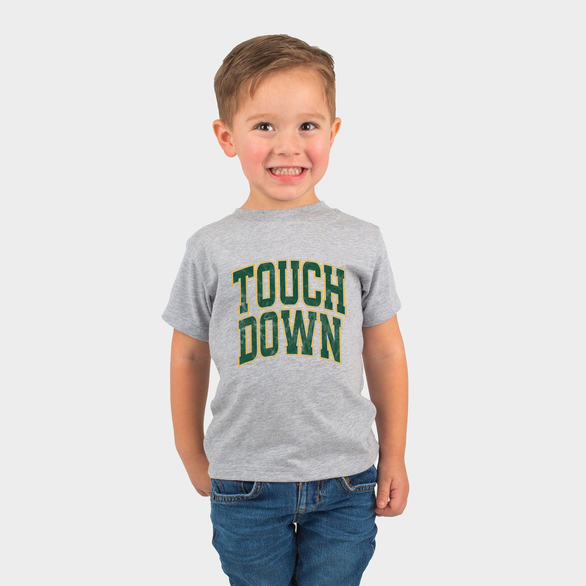 Touchdown Stacked Green - Toddler Short Sleeve Graphic T-Shirt