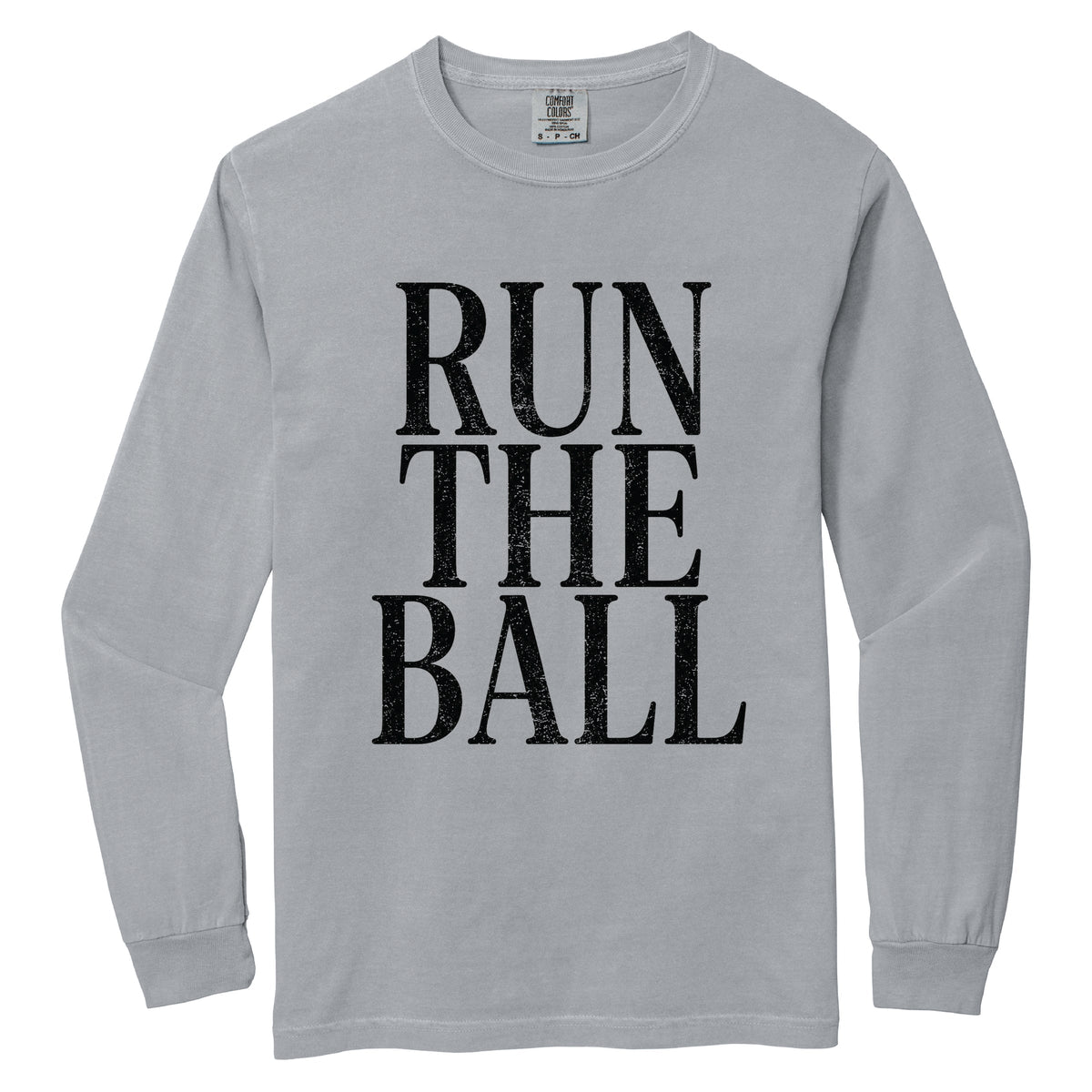 Run The Ball Tall - Women's Garment Dyed Long Sleeve Graphic T-Shirt