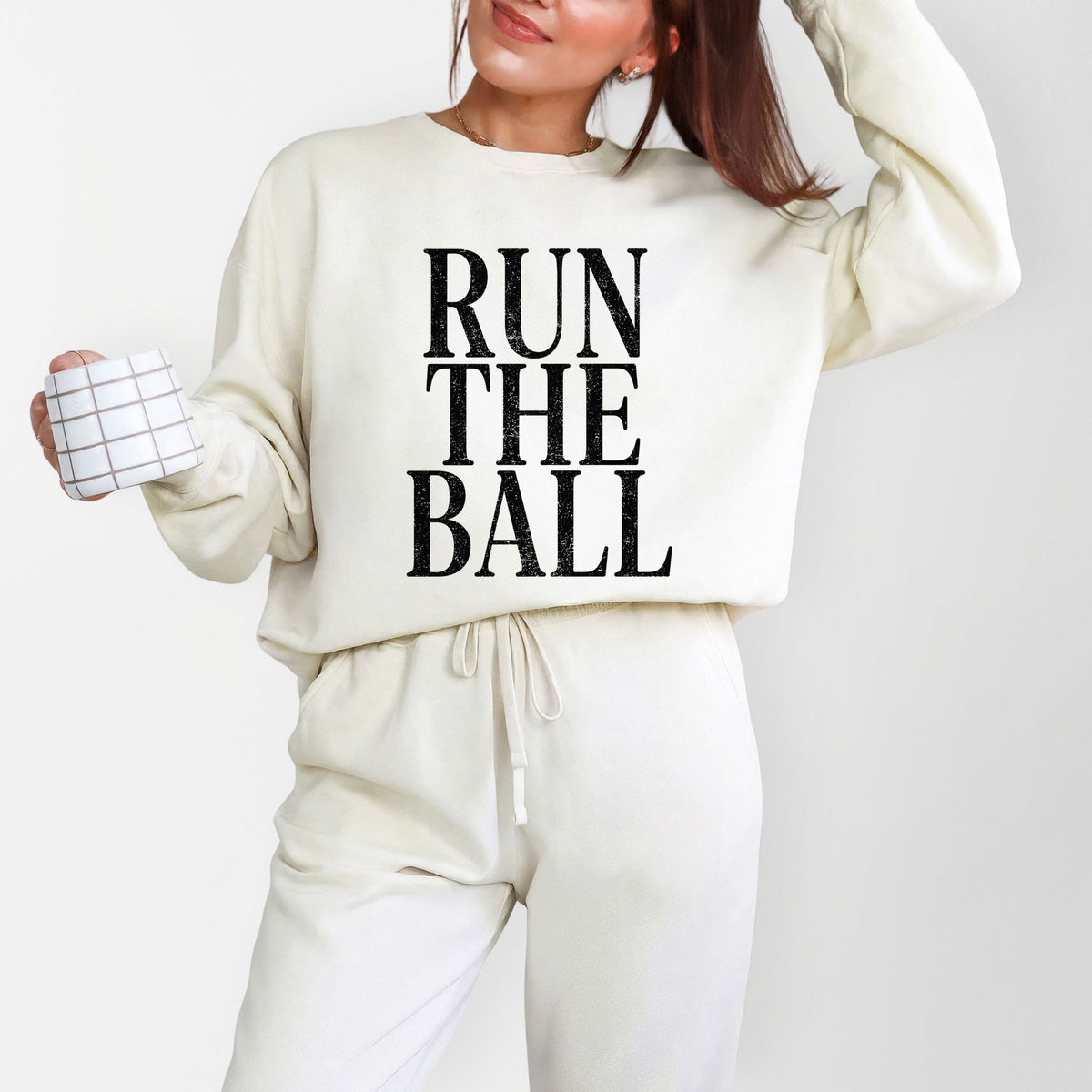 Run The Ball Tall - Women's Lightweight Garment Dyed Sweatshirt
