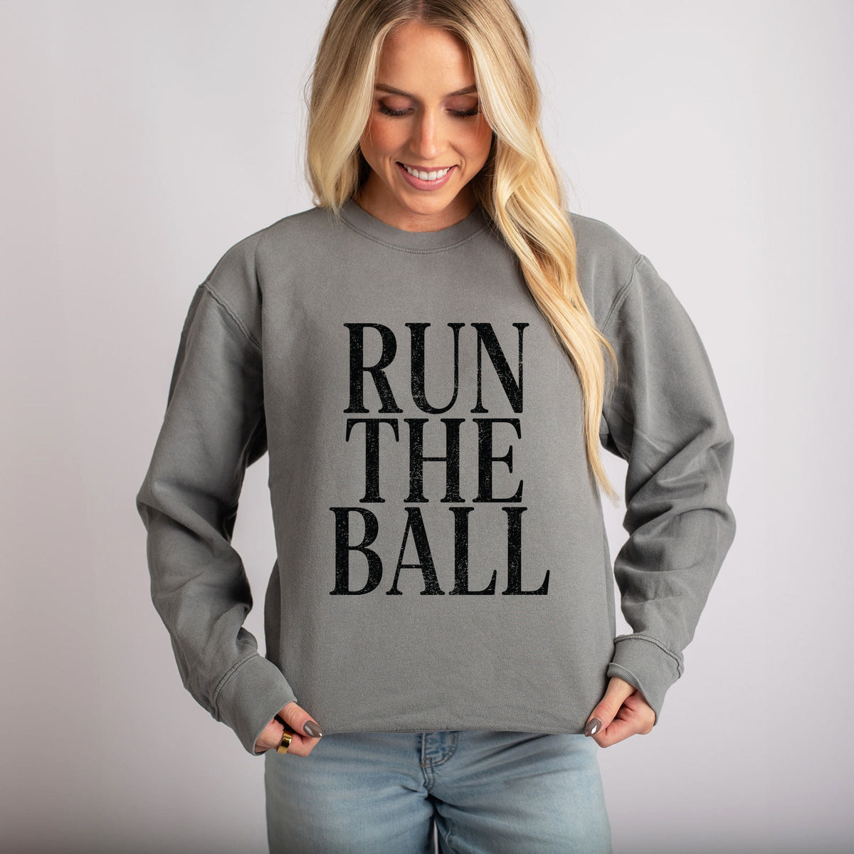 Run The Ball Tall - Women's Lightweight Garment Dyed Sweatshirt
