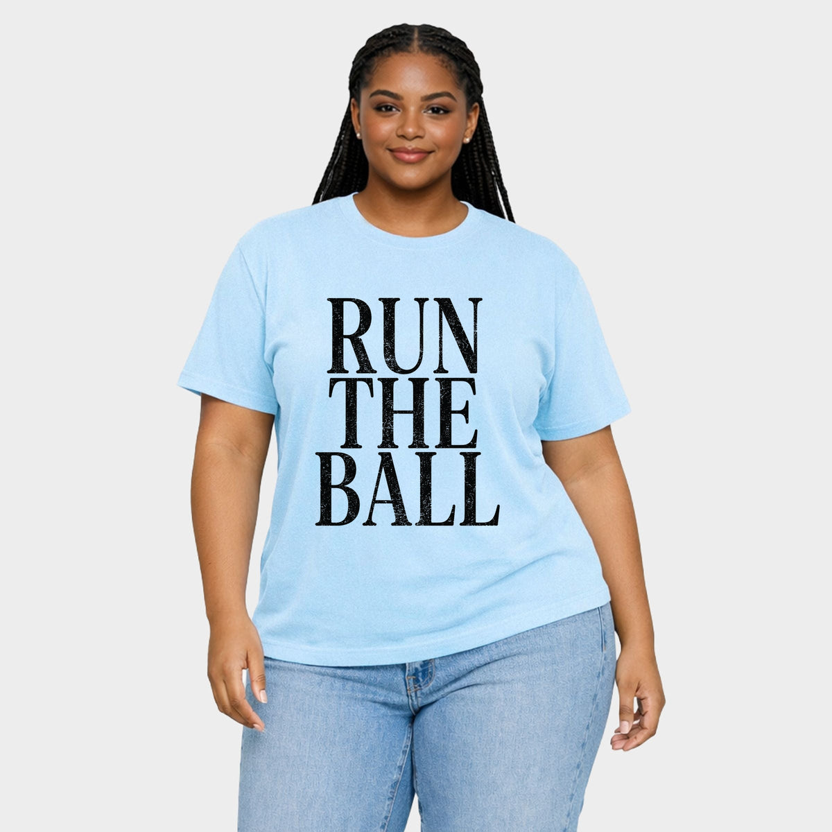 Run The Ball Tall - Women's Plus Garment Dyed Tee
