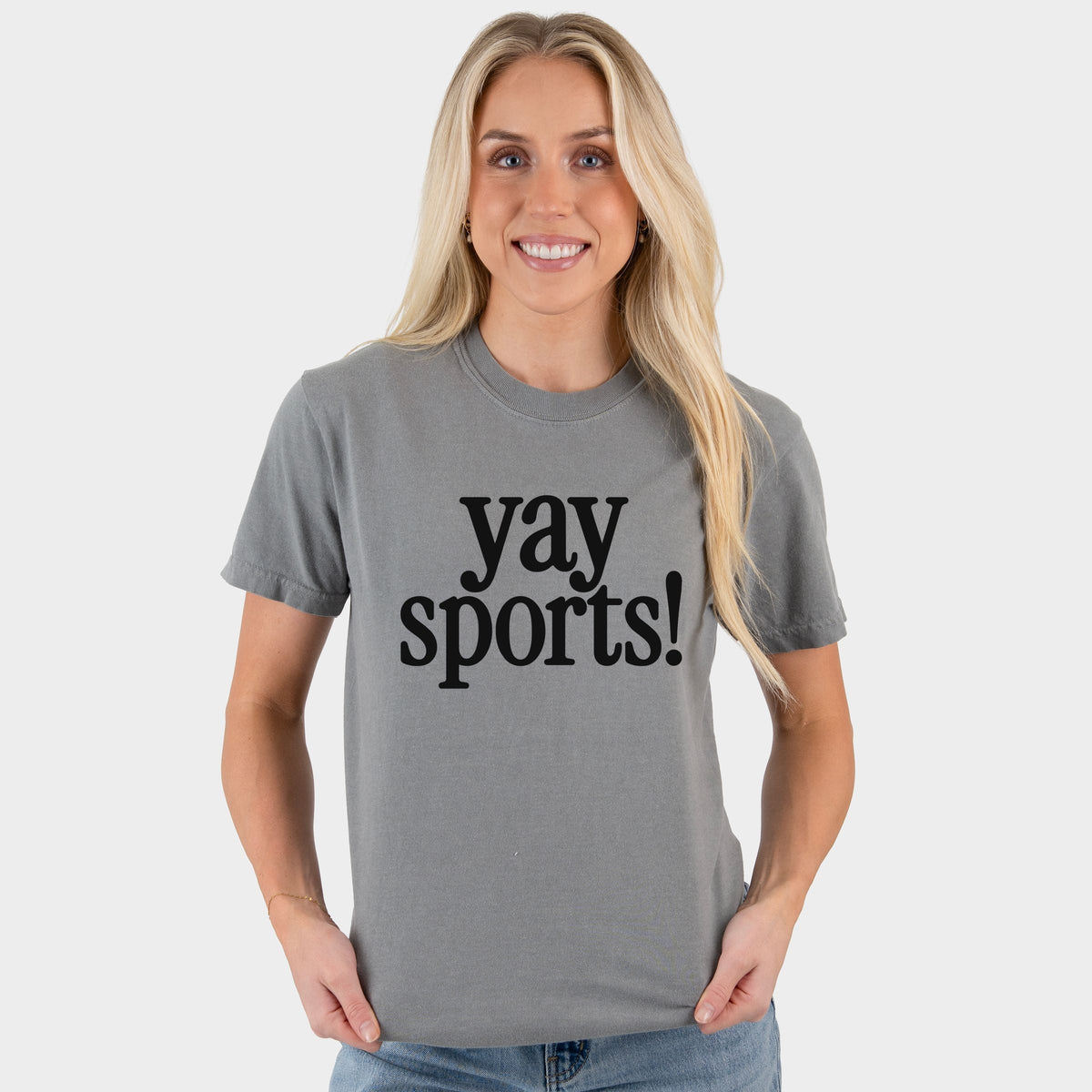 Yay Sports! - Women's Garment Dyed Graphic T-Shirt
